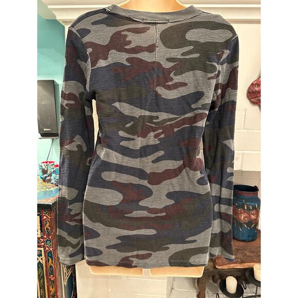 NWOT STATESIDE CAMO THERMAL TOP TEE UNIQUE COLORS- BLUE BURGUNDY OLIVE GREY L - Picture 2 of 9